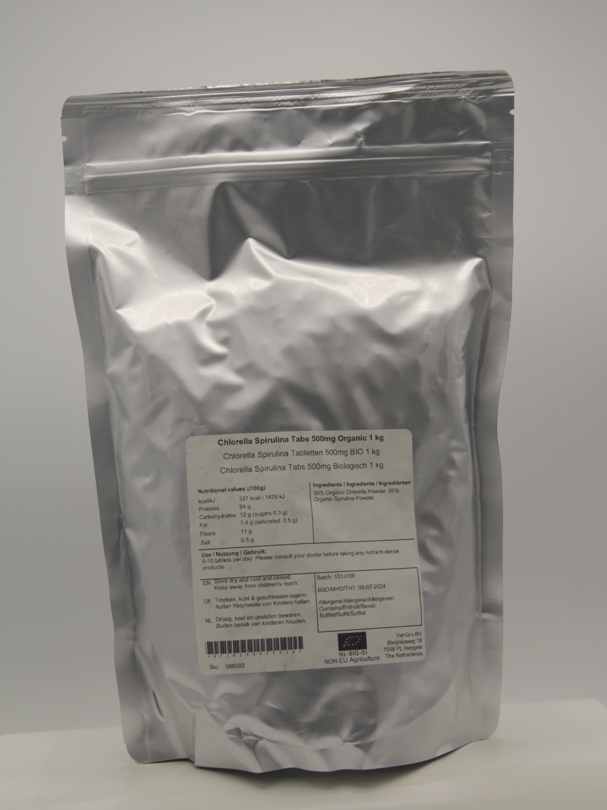 Chlorella/Spirulina combinatie tabletten 1 kg bio