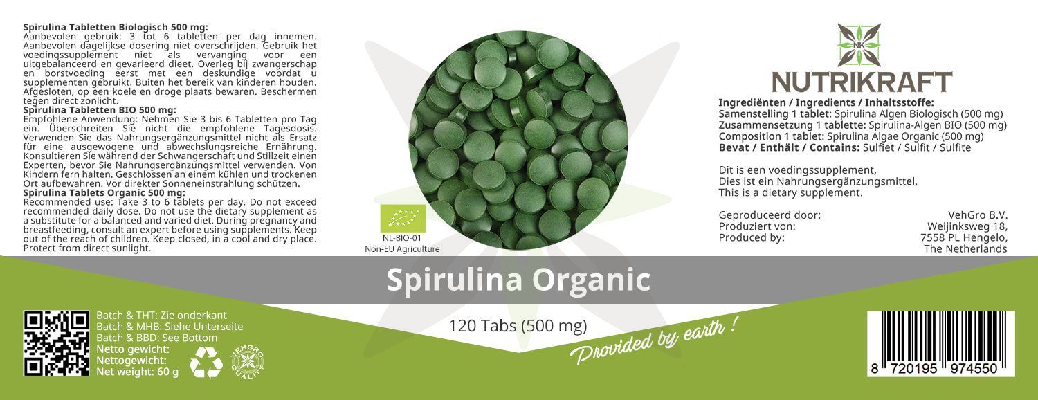 Spiruline comprimés 120 pièces bio